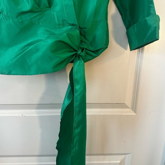 Lafayette 148 New York Emerald Wrap Blouse - Picture 5 of 10